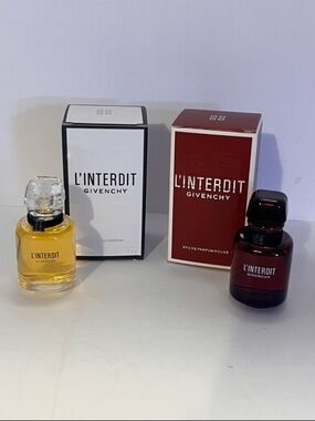 Givenchy L'Interdit Set - Amber & Deep Red Bottles
